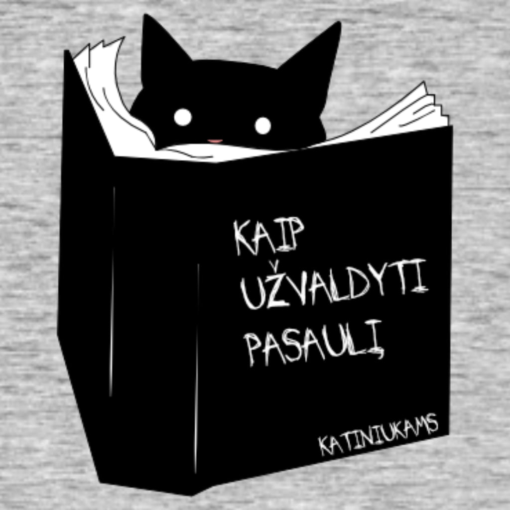 Pilki melanžiniai UNISEX marškinėliai "Katiniukams"