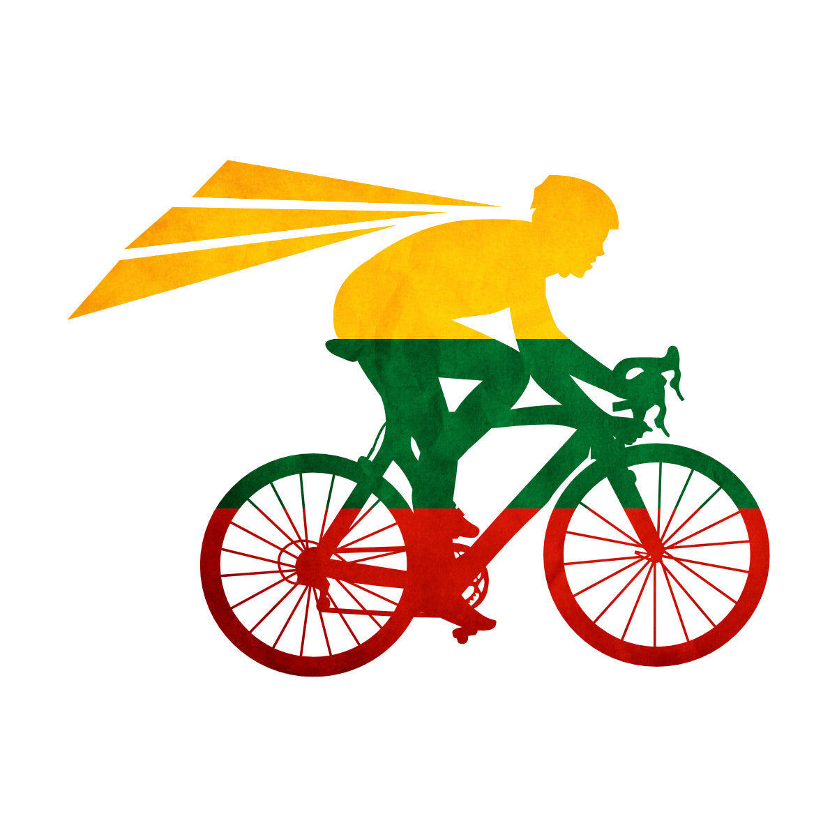 Balti UNISEX marškinėliai "LT dviratininkas“