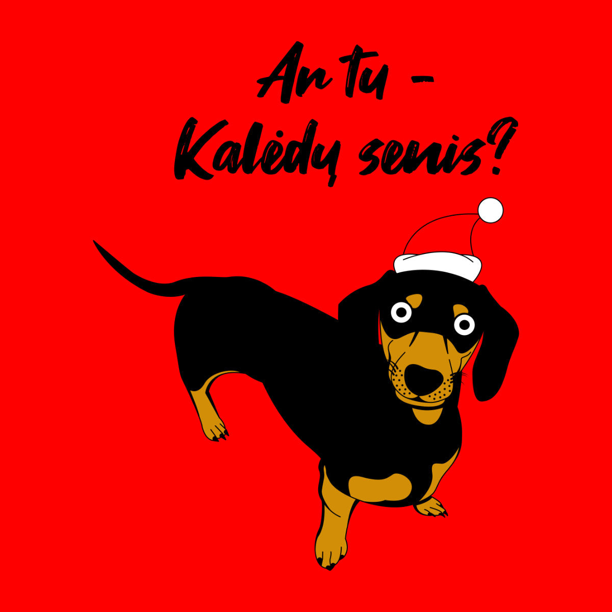 Raudoni UNISEX kalėdiniai marškinėliai "Ar tu Kalėdų senis?"