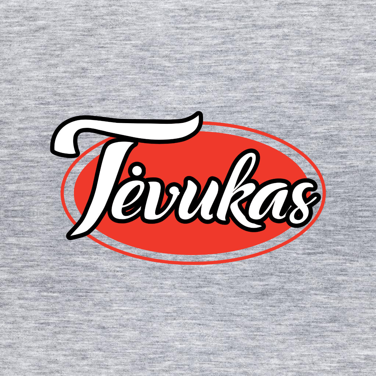 Pilkas melanžinis džemperis be gobtuvo "Tėvukas"
