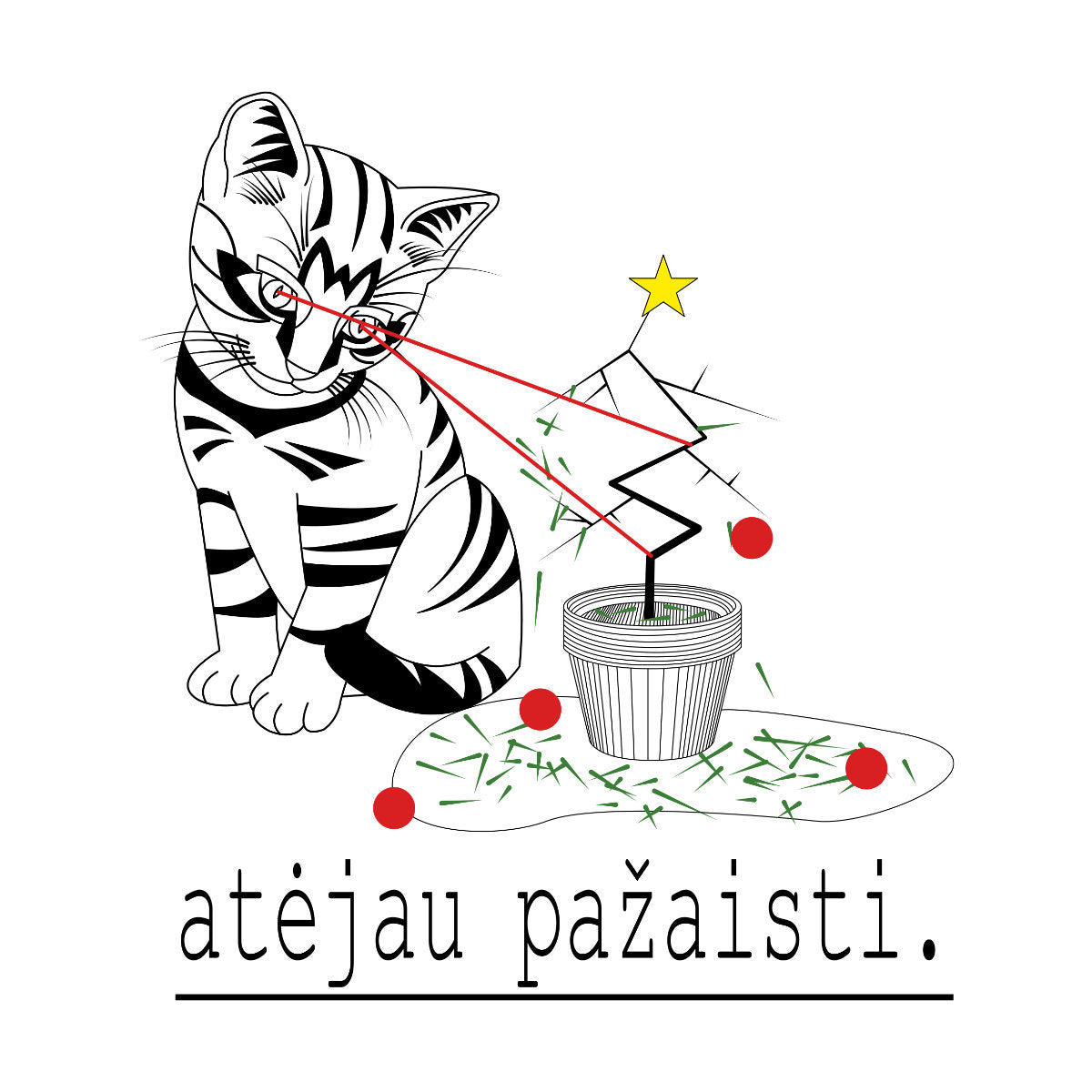 Balti UNISEX kalėdiniai marškinėliai "Atėjau pažaisti"