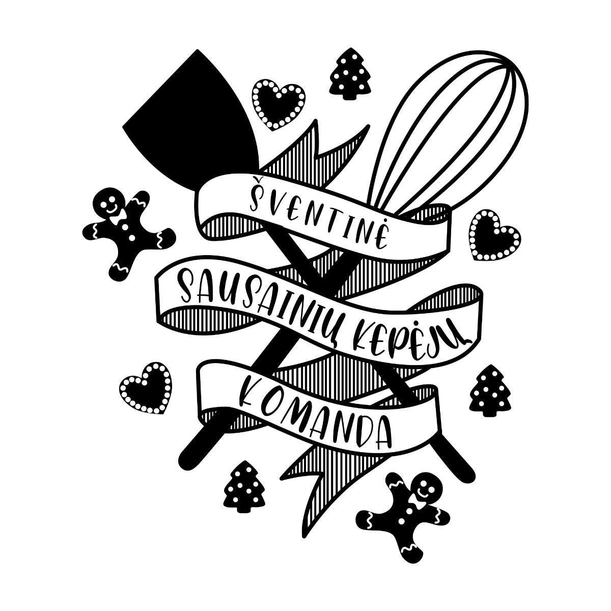 Balti UNISEX marškinėliai "Sausainių kepejai"