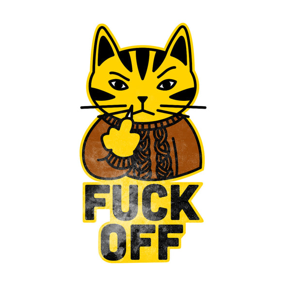 Balti UNISEX marškinėliai "Fuck off"