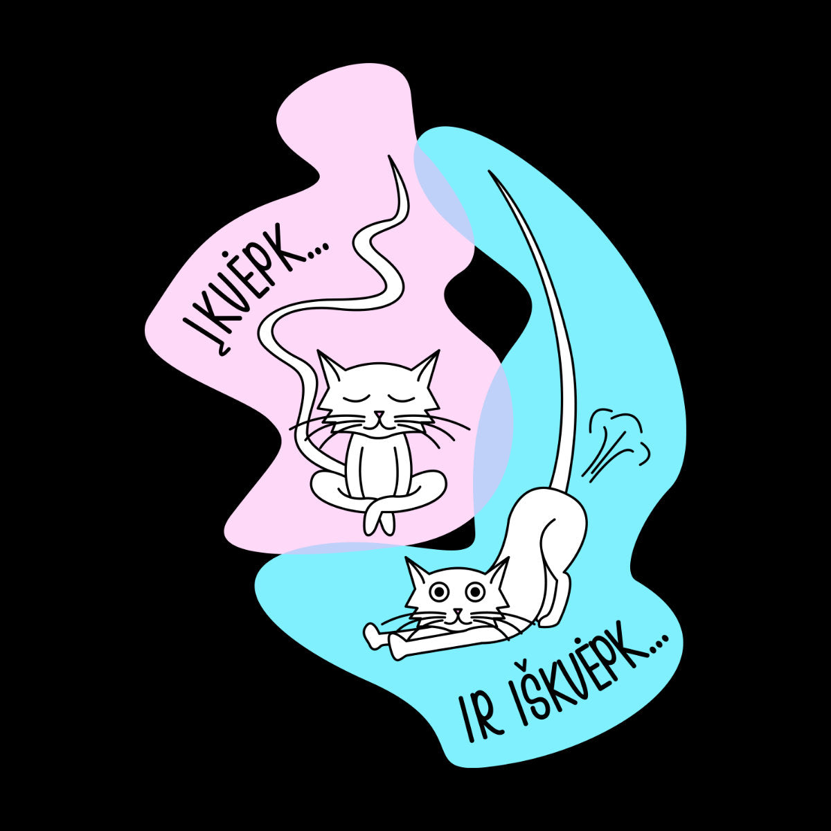 Juodi UNISEX marškinėliai "Įkvėpk ir iškvėpk"