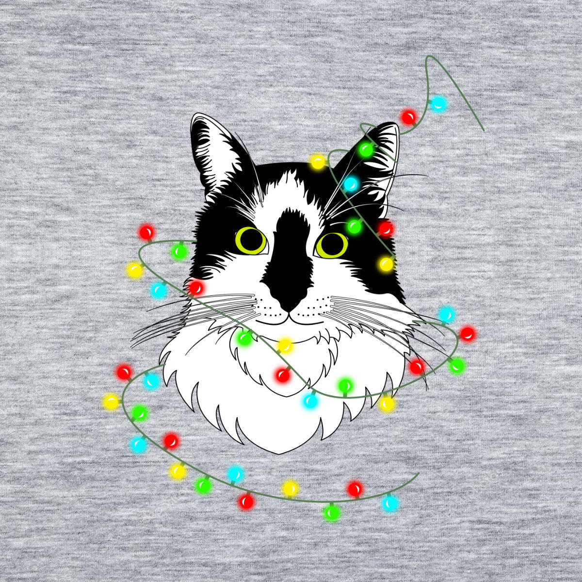 Pilki melanžiniai UNISEX kalėdiniai marškinėliai "Įsipainiojau"