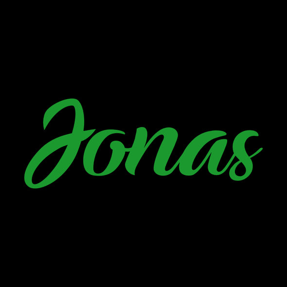 Juodi UNISEX marškinėliai su aksominiu žaliu marginimu "Jonas"