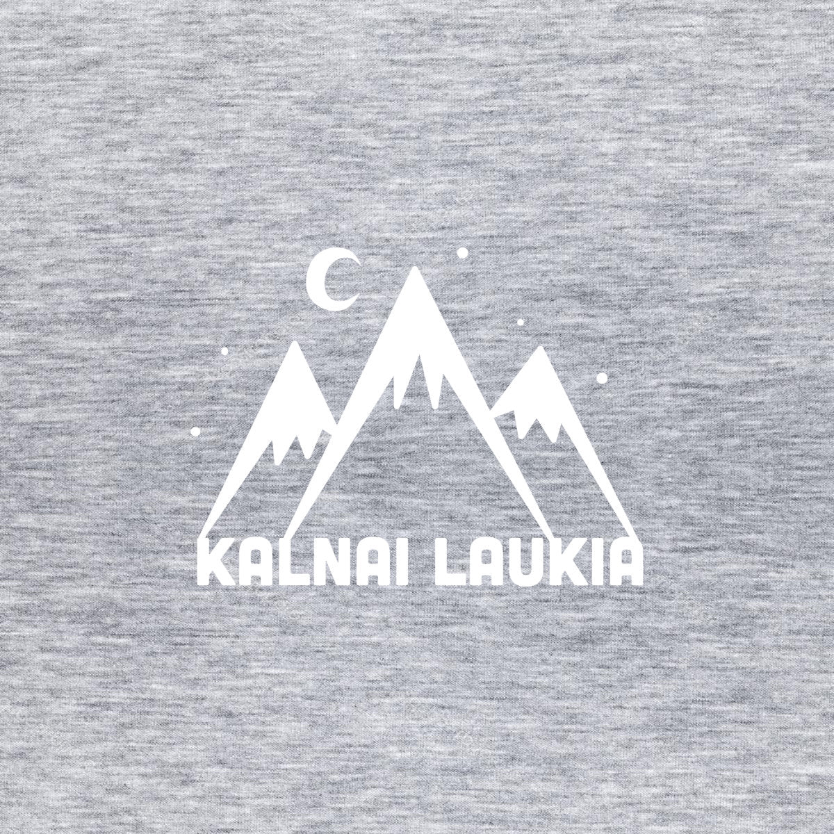 Pilkos melanžinės spalvos UNISEX marškinėliai "Kalnai laukia"