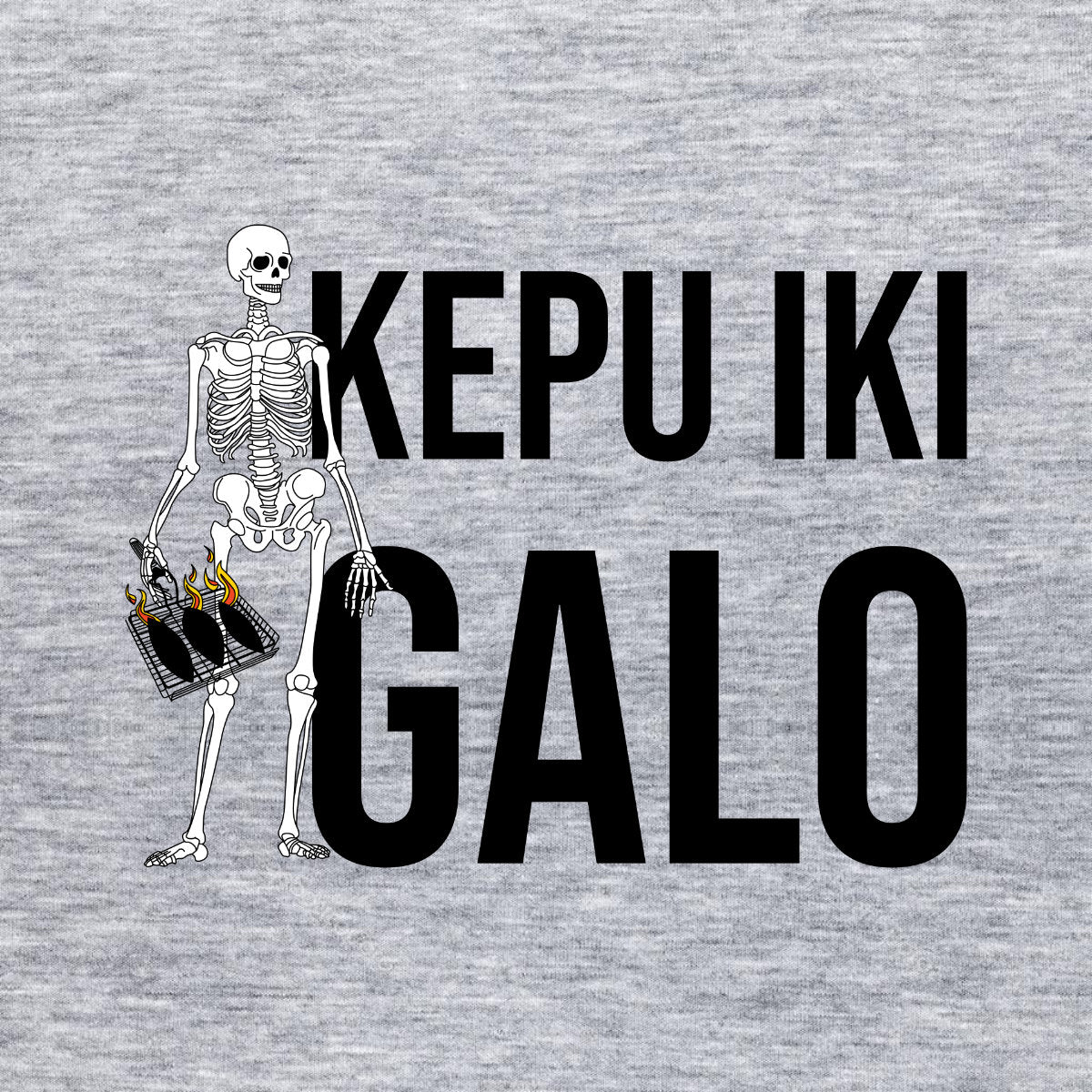 Pilki melanžiniai UNISEX marškinėliai "Kepu iki galo"