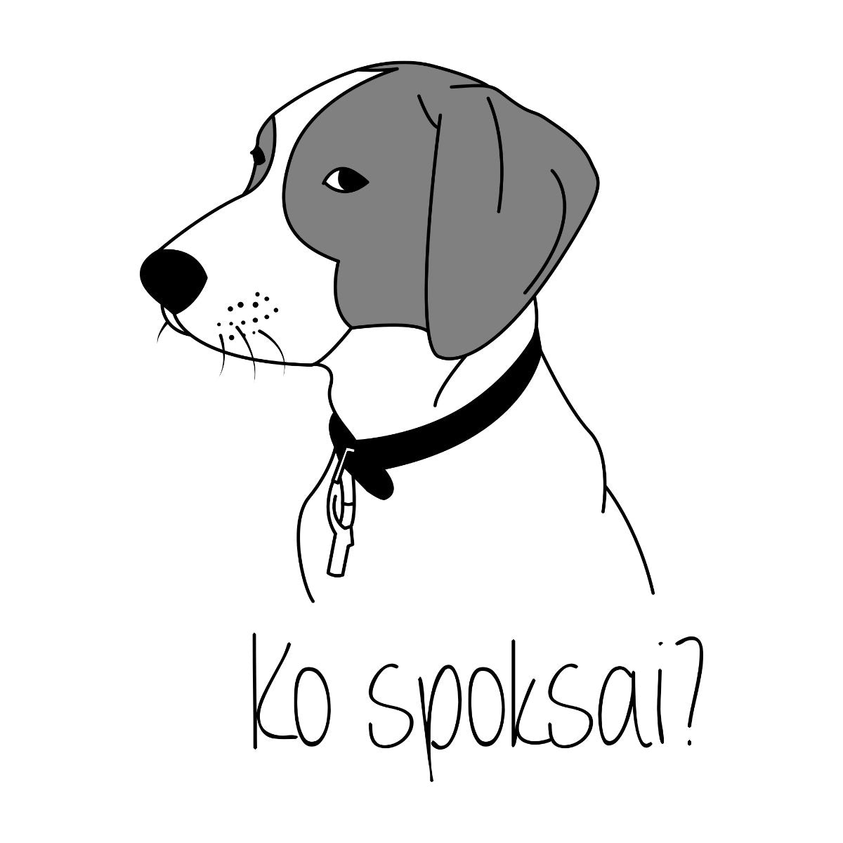 Baltas UNISEX džemperis be gobtuvo "Ko spoksai?"