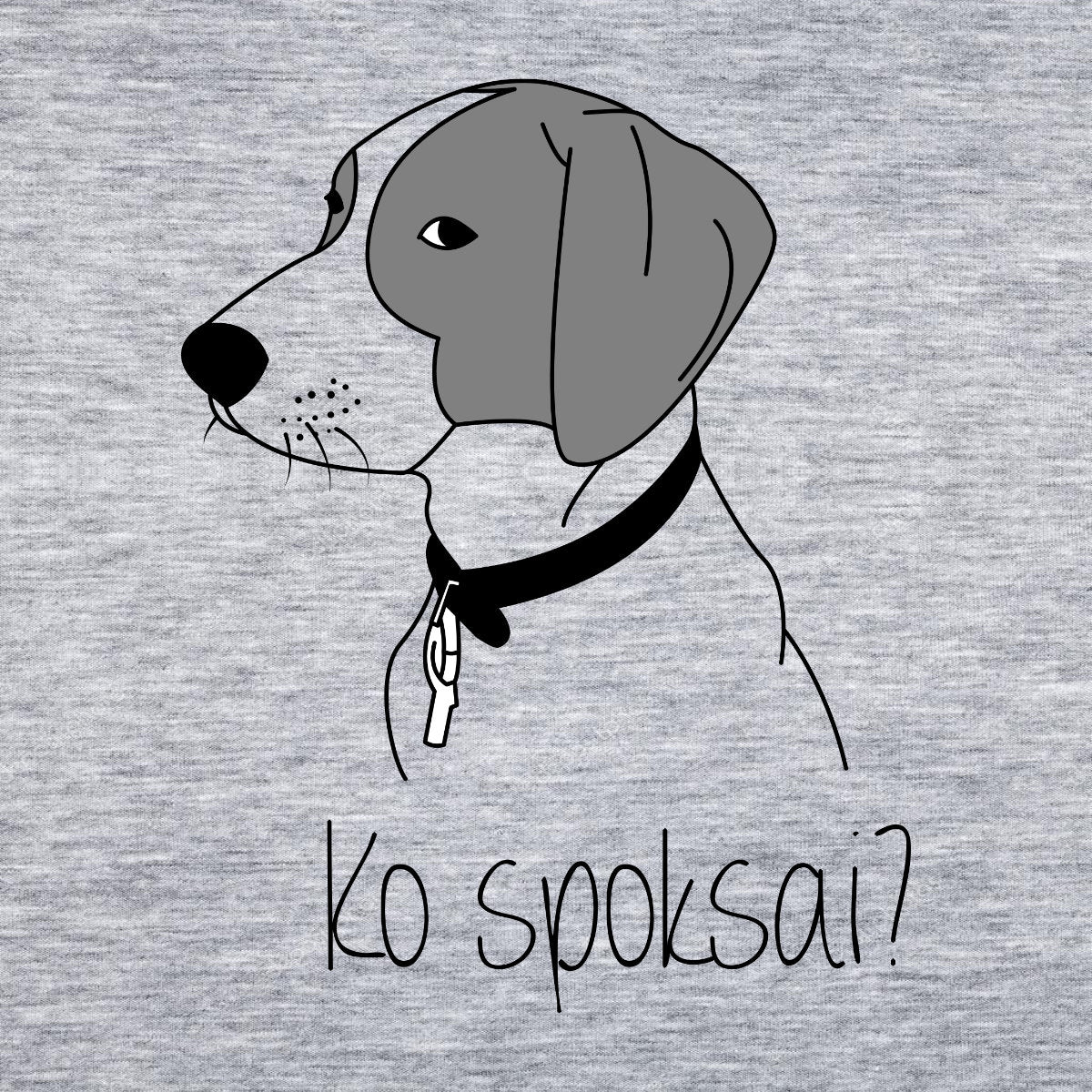 Pilkas melanžinis UNISEX džemperis be gobtuvo "Ko spoksai?"