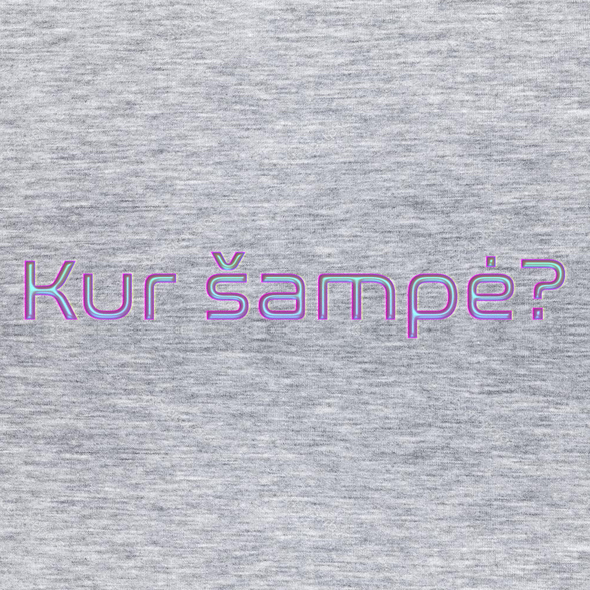 Pilki melanžiniai UNISEX marškinėliai "Kur šampė?"