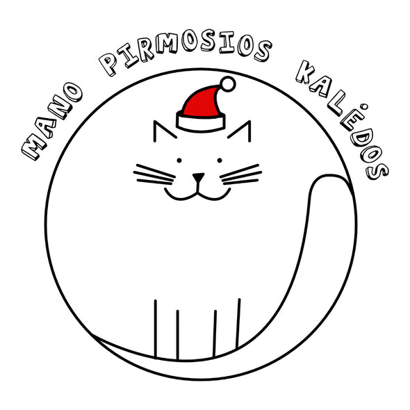 Baltas vaikiškas kalėdinis bodis "Mano pirmosios Kalėdos su katinuku"