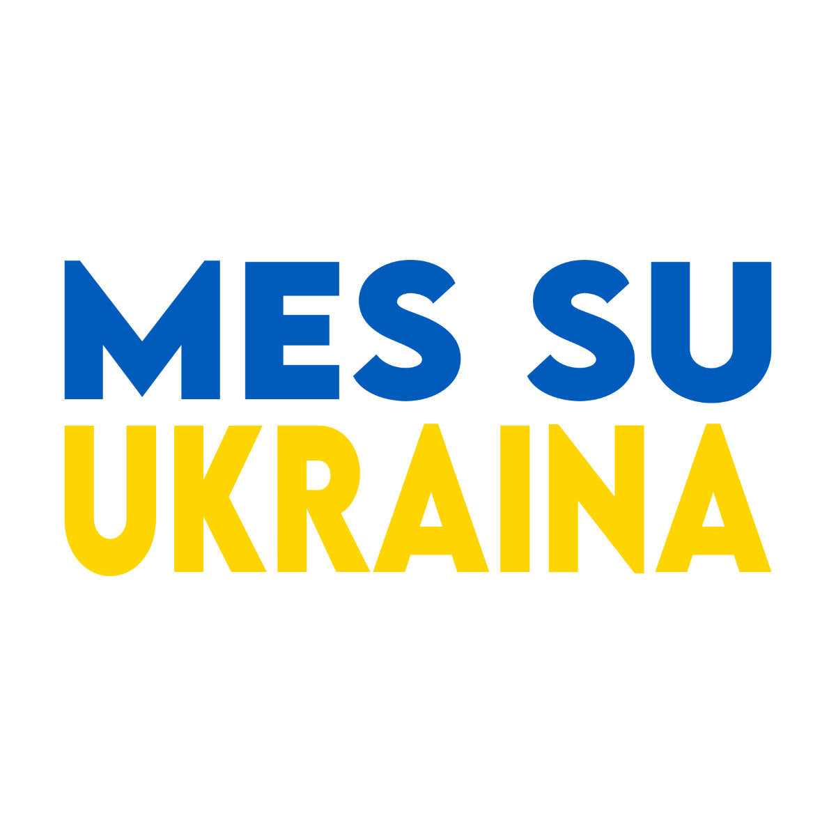 Balti UNISEX marškinėliai "Mes su Ukraina“