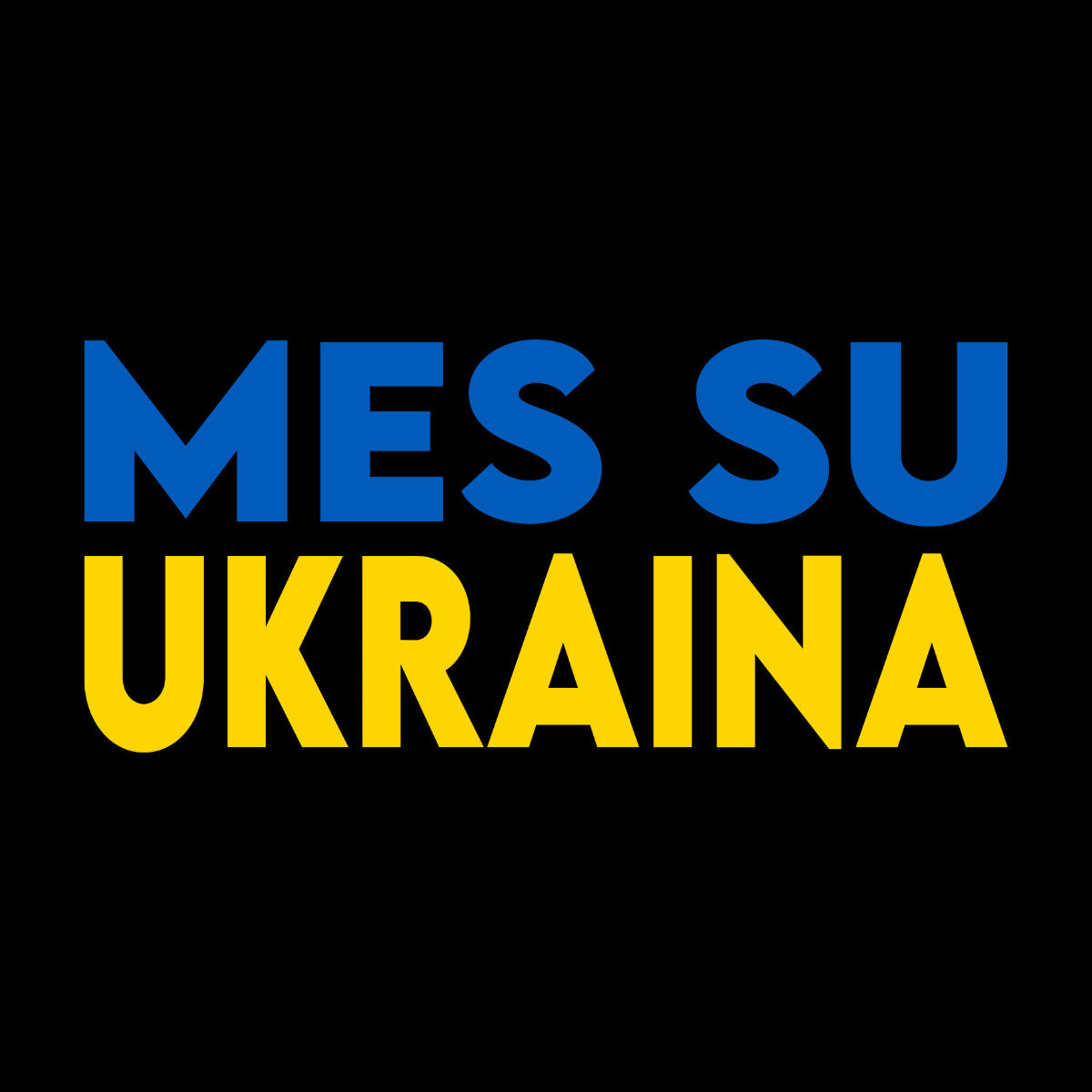 Juodas džemperis be gobtuvo "Mes su Ukraina"