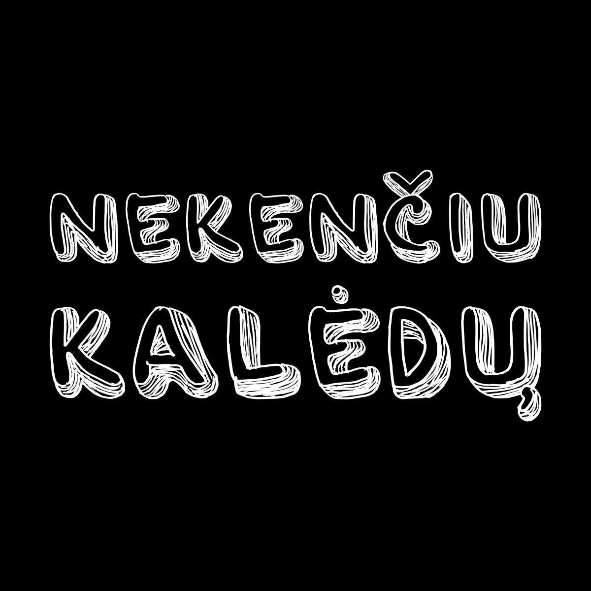 Juodas džemperis su gobtuvu "Nekenčiu Kalėdų"