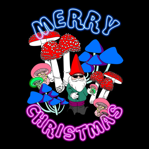 Juodas UNISEX kalėdinis džemperis be gobtuvo "Neoninės Kalėdos"