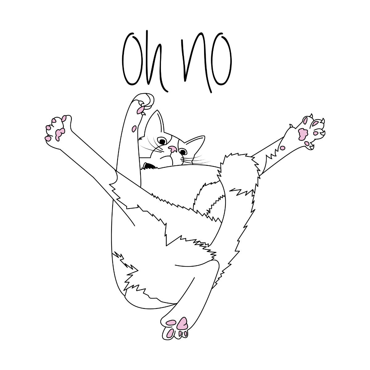 Balti UNISEX marškinėliai "Oh no"