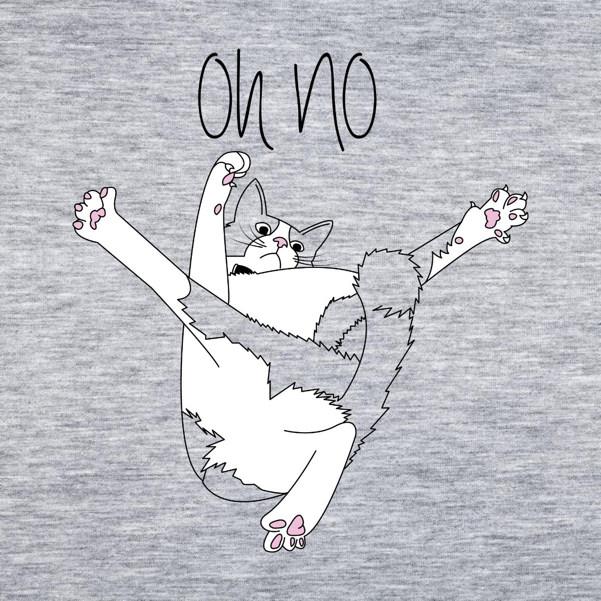 Pilkas melanžinis UNISEX džemperis be gobtuvo "Oh no"