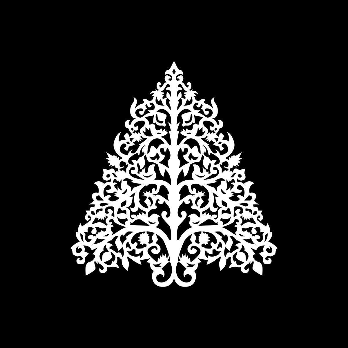 Juodi UNISEX kalėdiniai marškinėliai "Ornamentinė eglutė"