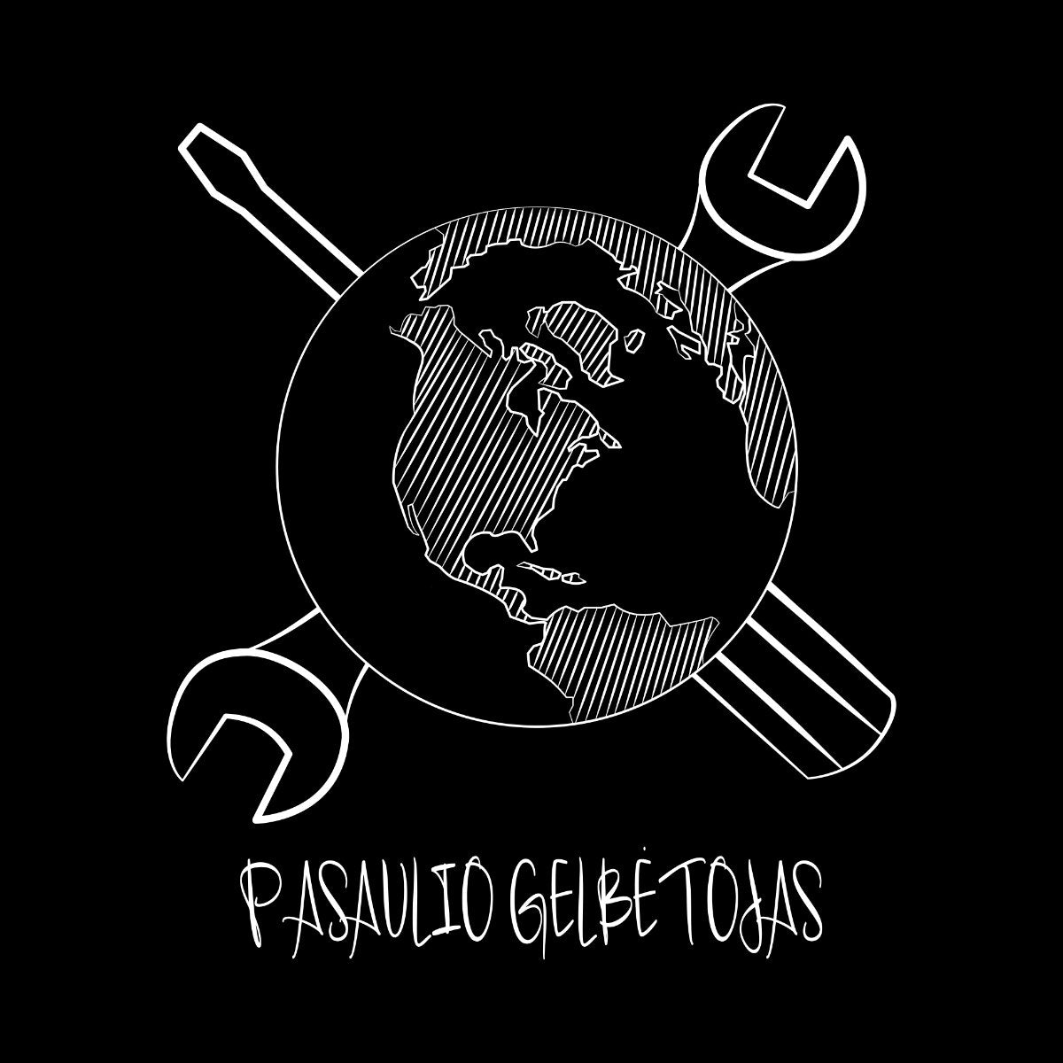 Juodi marškinėliai "Pasaulio gelbėtojas"