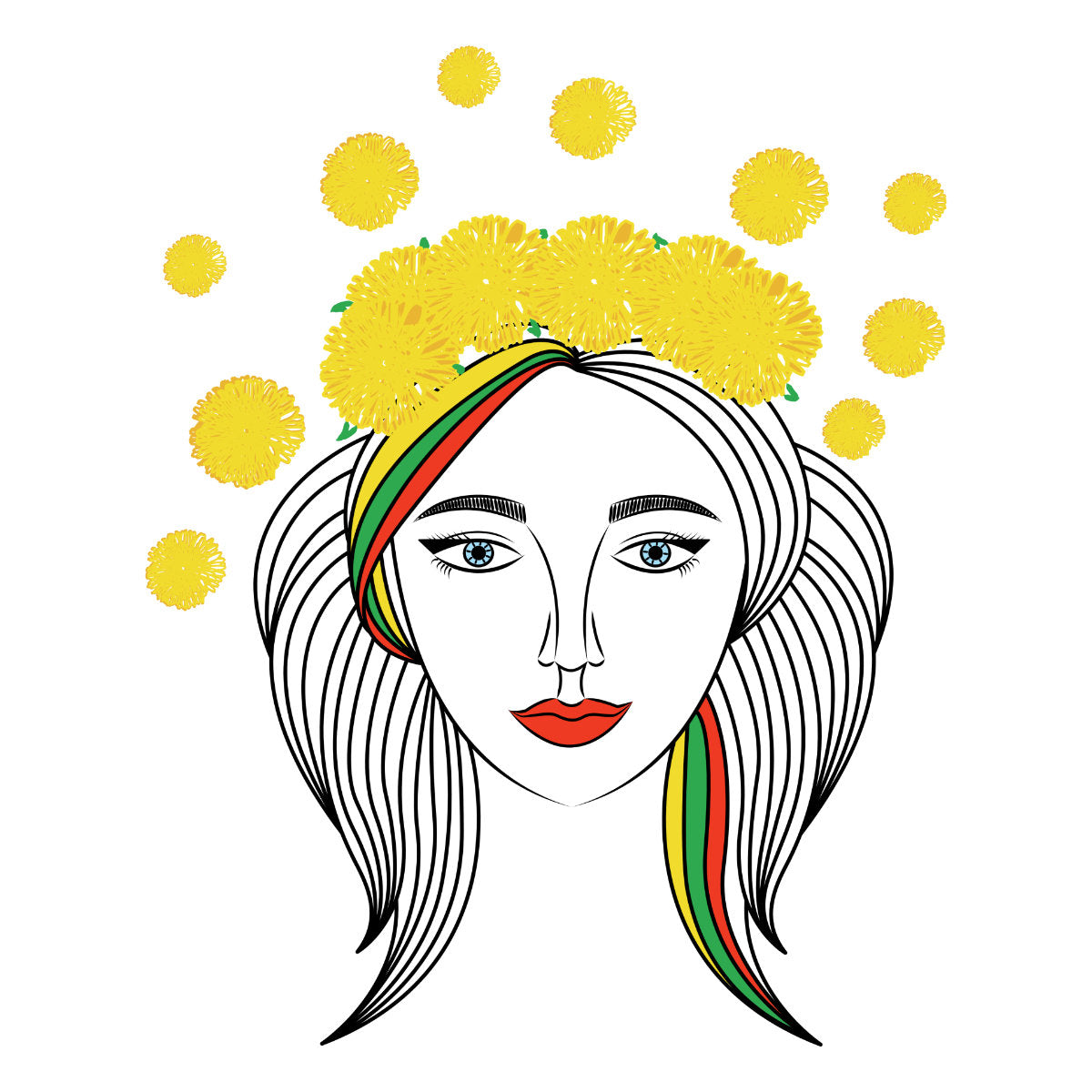 Balti UNISEX marškinėliai "Pievų mergaitė“