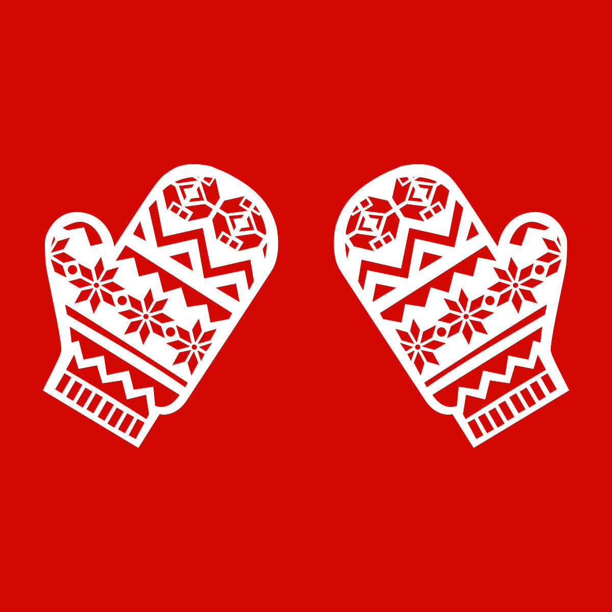 Raudoni UNISEX kalėdiniai marškinėliai "Pirštinaitės"