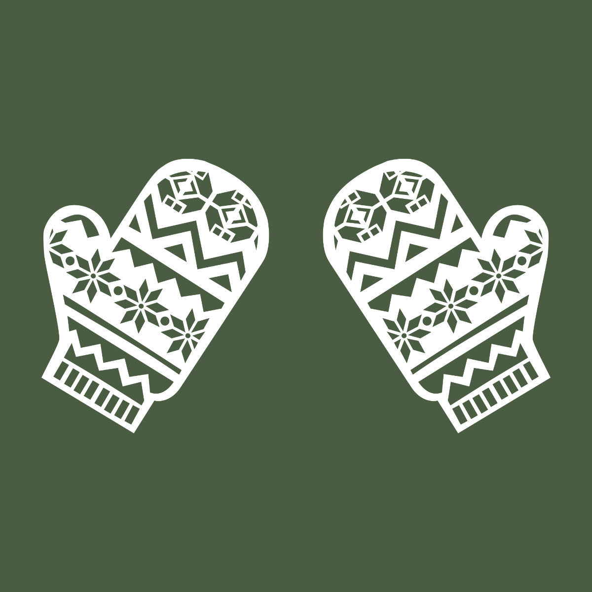 Tamsiai žali UNISEX kalėdiniai marškinėliai "Pirštinaitės"