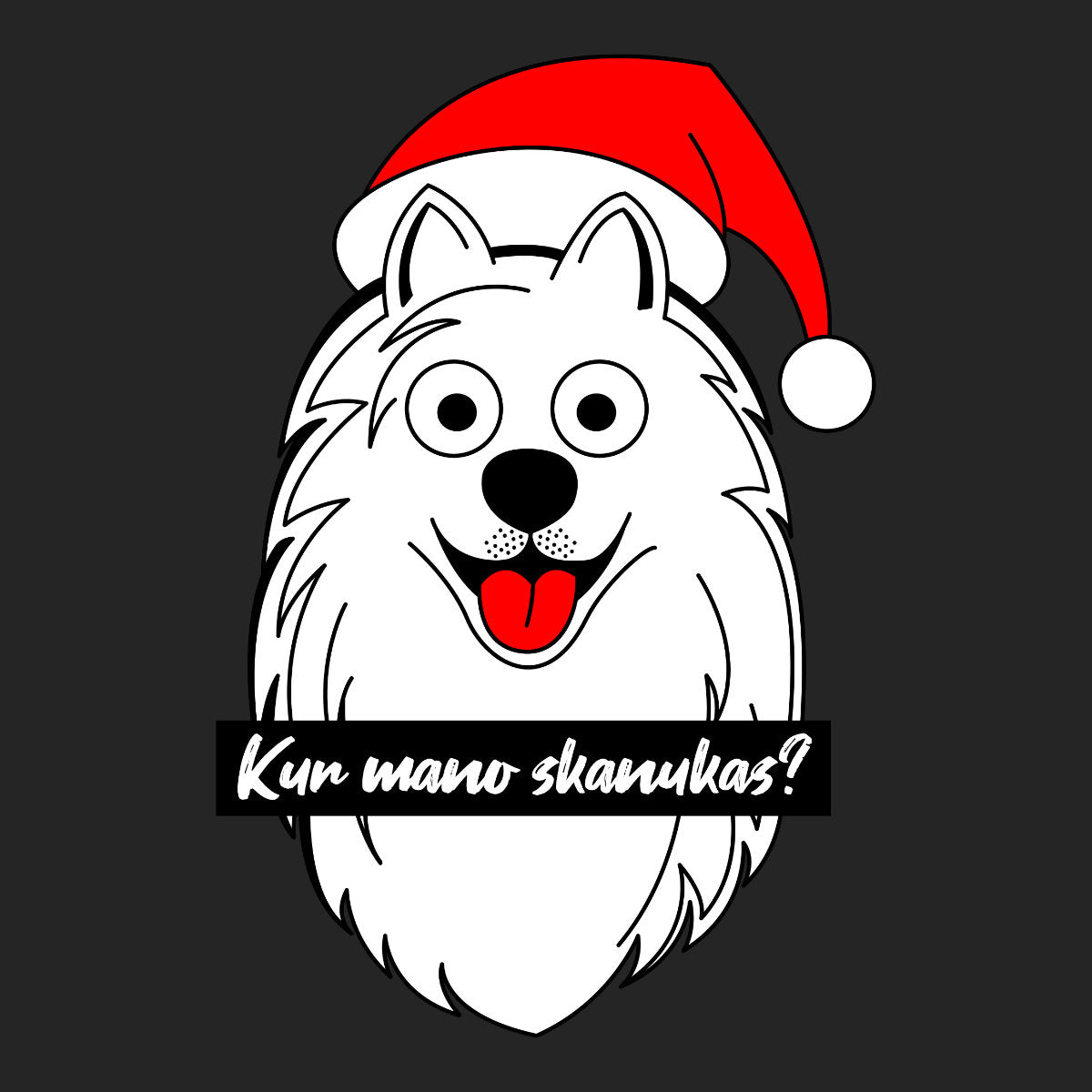 Juodi UNISEX kalėdiniai marškinėliai "Kur mano skanukas"