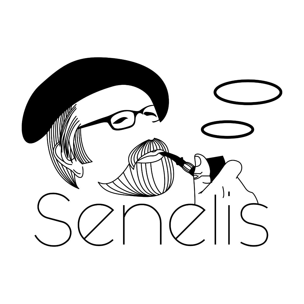 Balti marškinėliai su užrašu "Senelis su pypke"