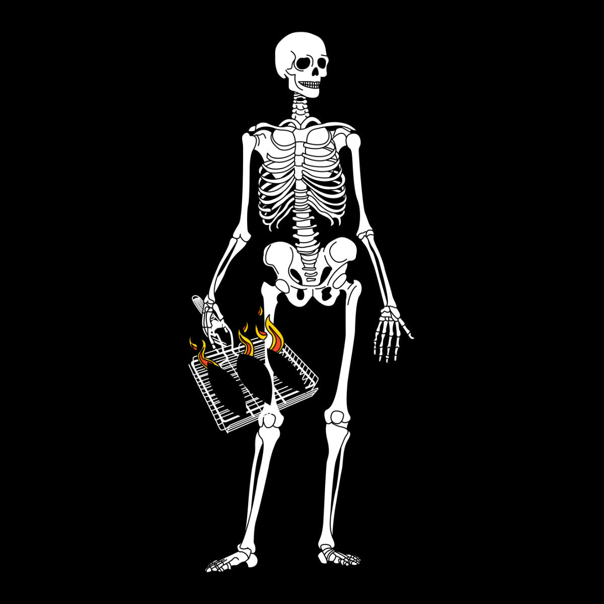 Juodas UNISEX džemperis be gobtuvo "Skeletas grilina"