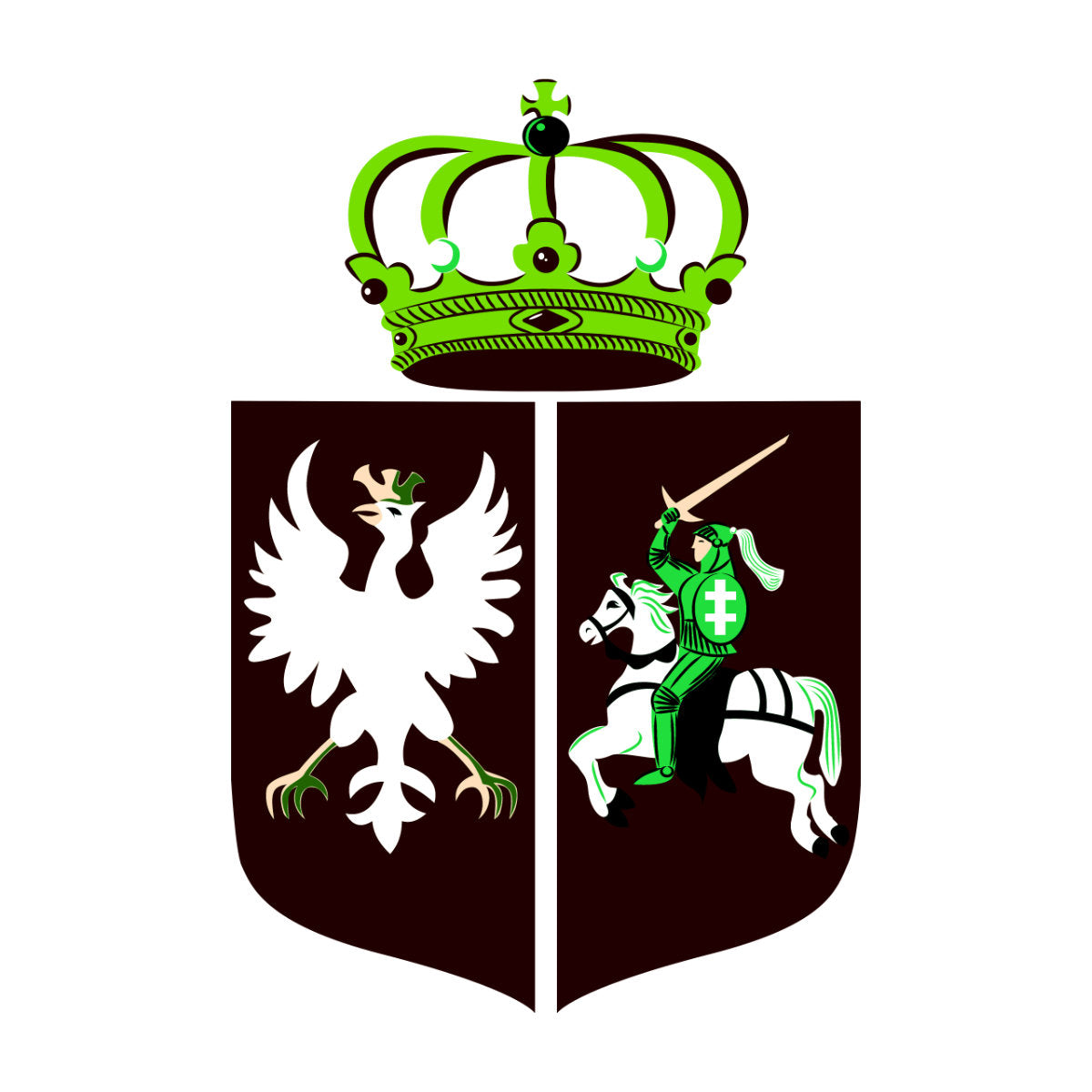 Balti UNISEX marškinėliai "Žalias sukilimo herbas“