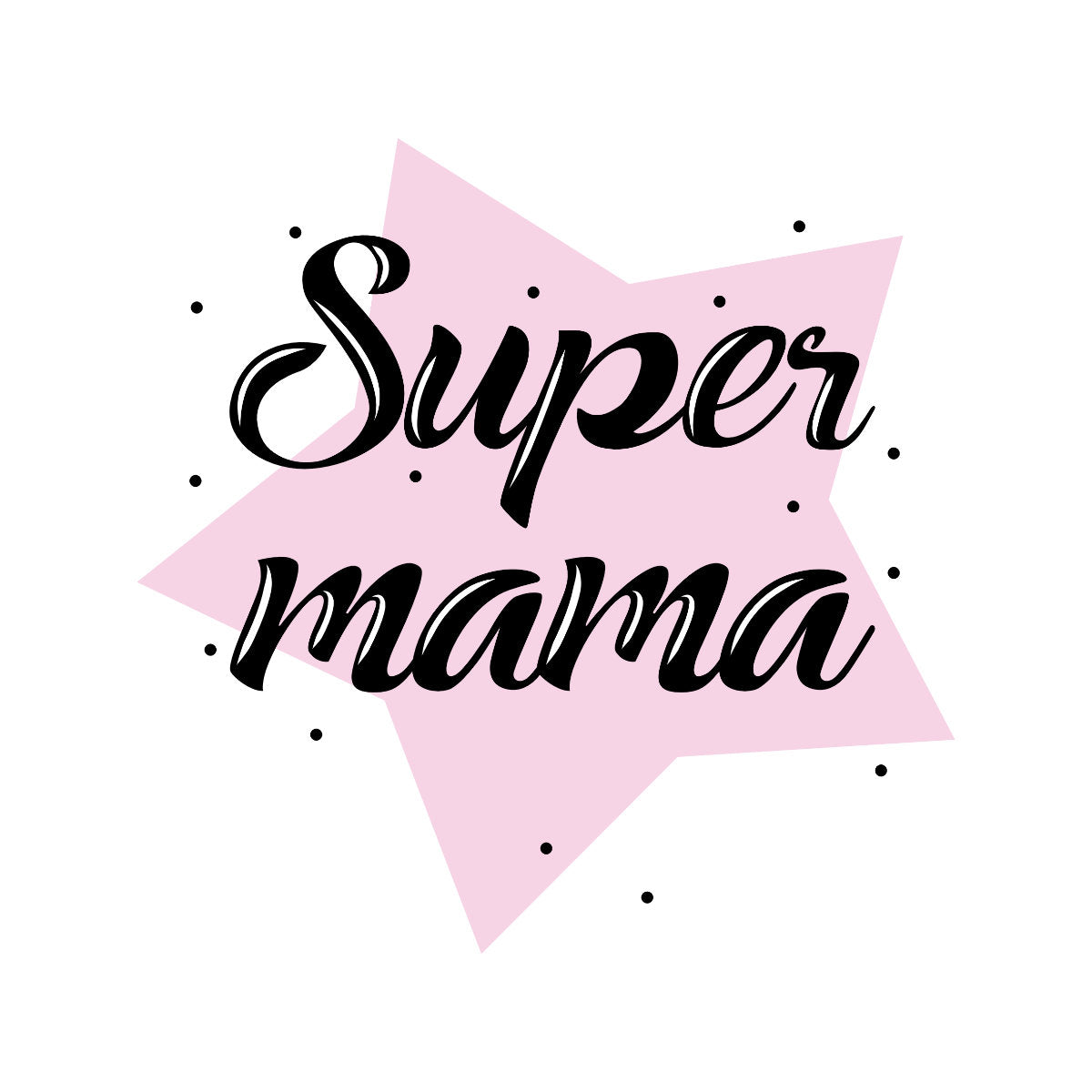 Balti moteriški marškinėliai "Super mama su žvaigžde"