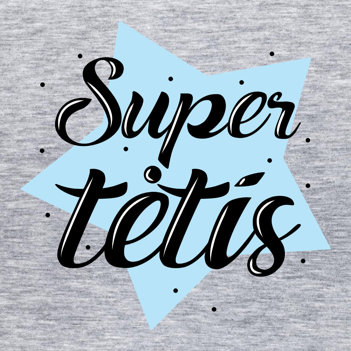 Pilki melanžiniai marškinėliai "Super tėtis su žvaigžde"
