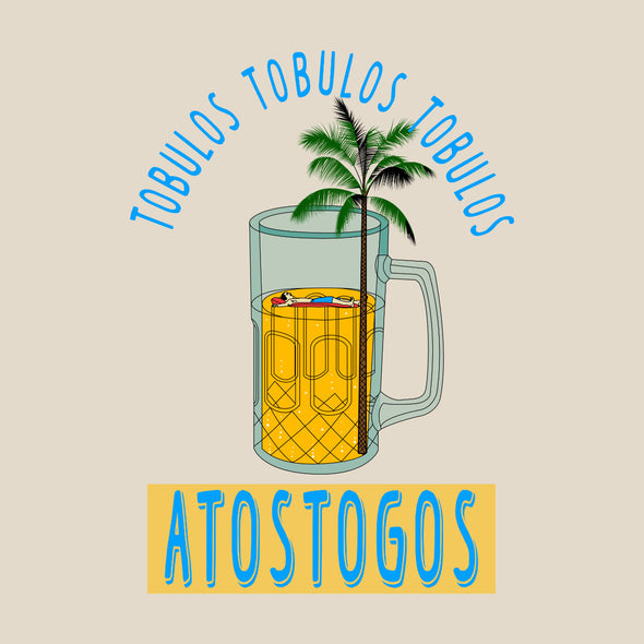 Smėlio spalvos organinės medvilnės UNISEX džemperis be gobtuvo "Tobulos atostogos"