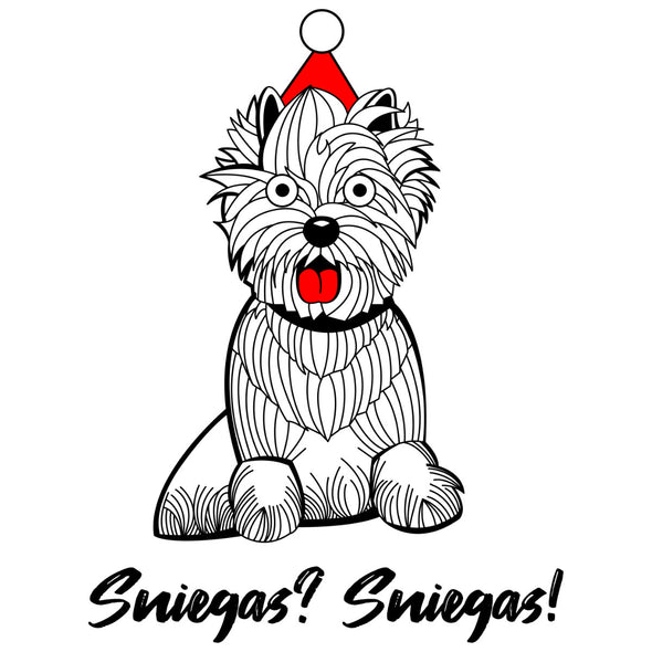 Baltas UNISEX kalėdinis džemperis be gobtuvo "Sniegas? Sniegas!"