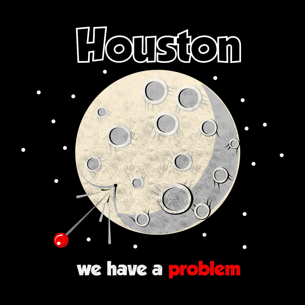 Juodi UNISEX marškinėliai "We have a problem"