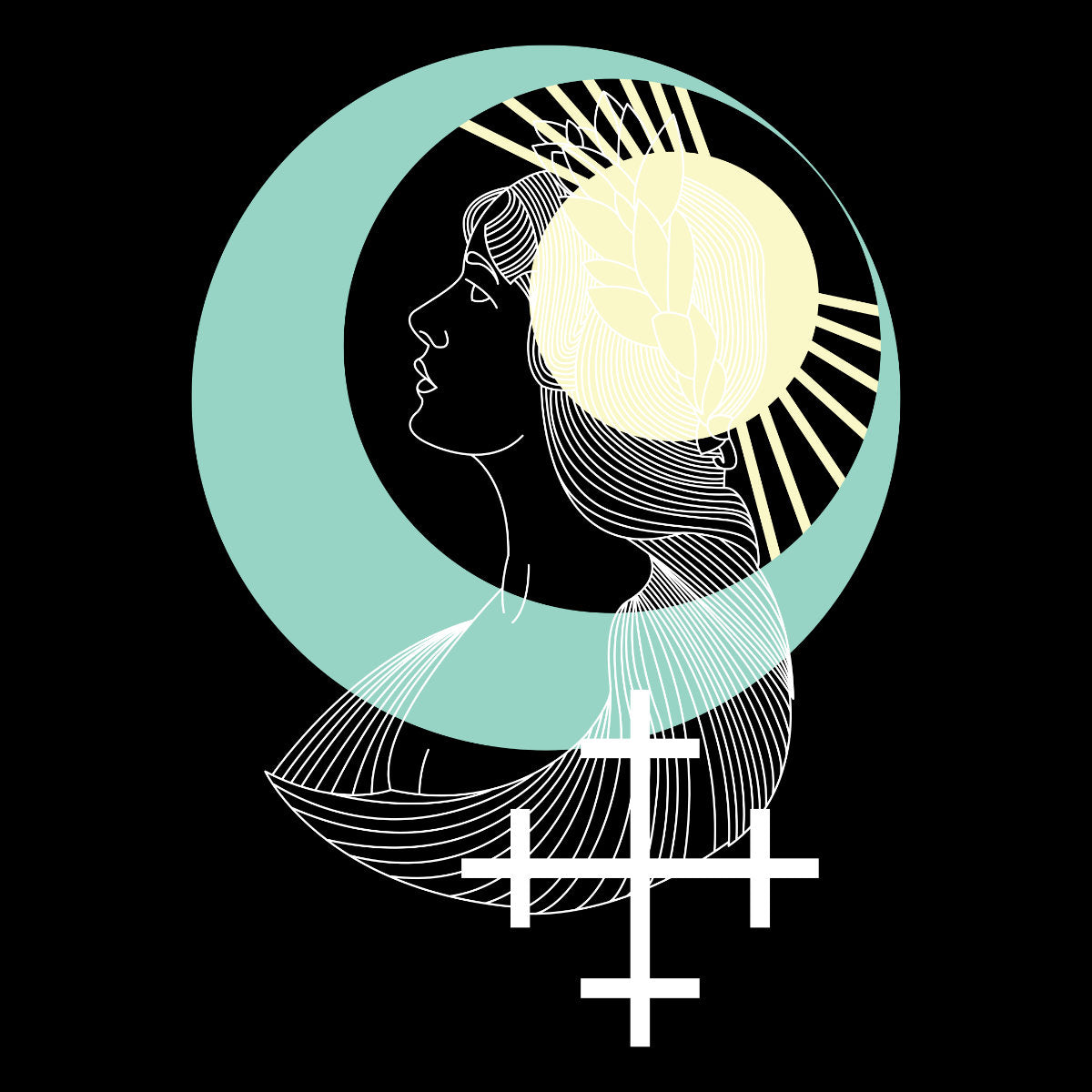 Juodi UNISEX marškinėliai "Žemyna"