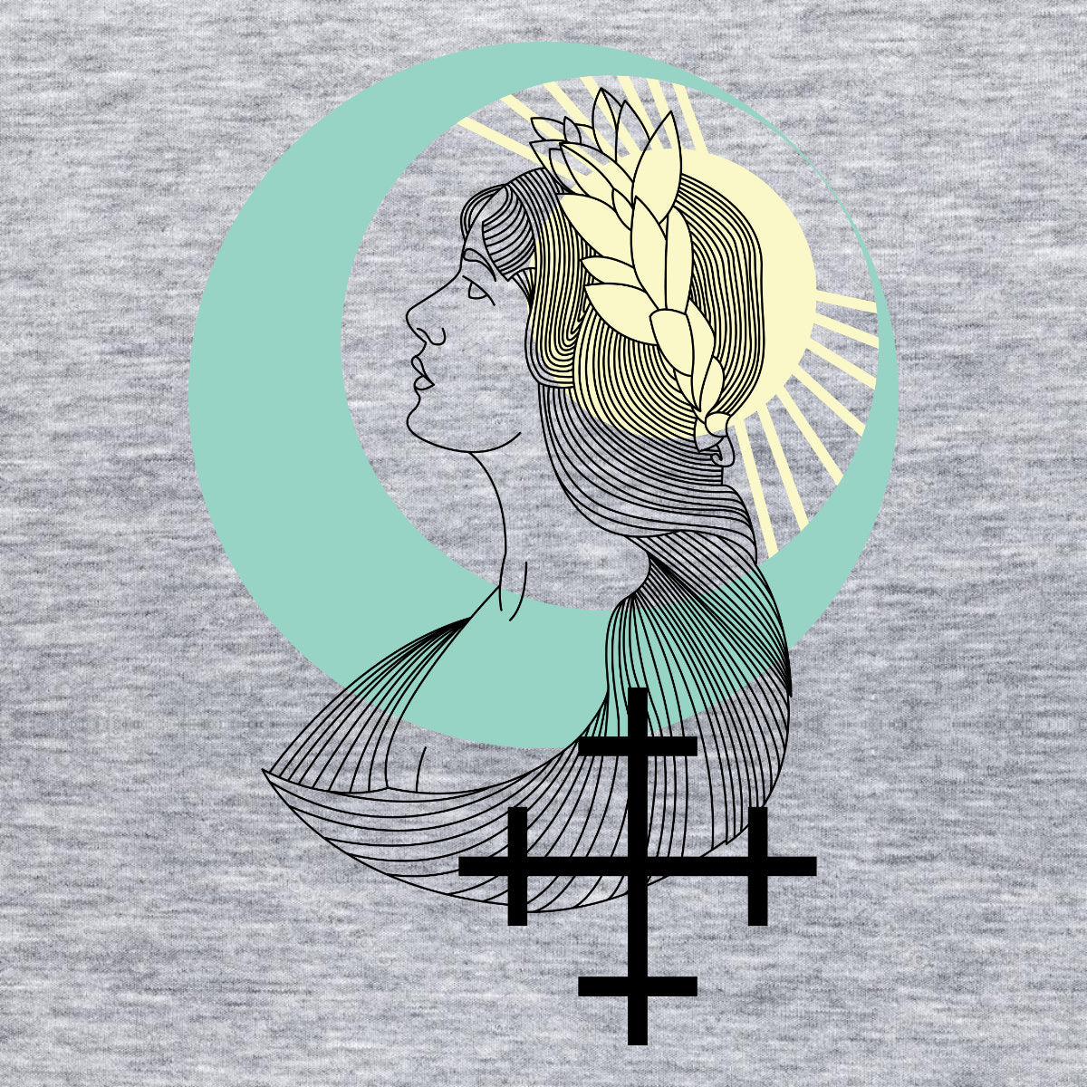 Pilki melanžiniai UNISEX marškinėliai "Žemyna"