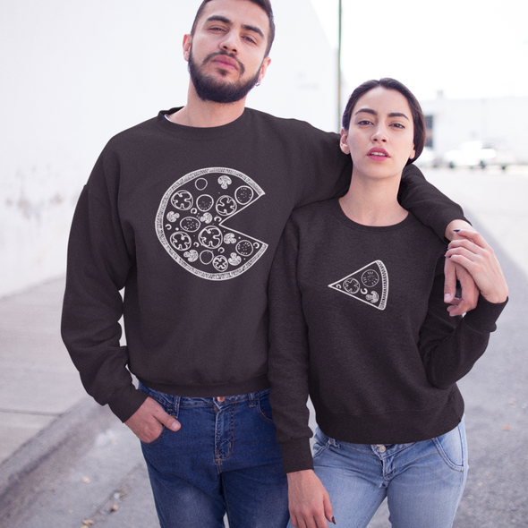 Juodi džemperiai be gobtuvu poroms "Pica“ Vyriškas dizainas