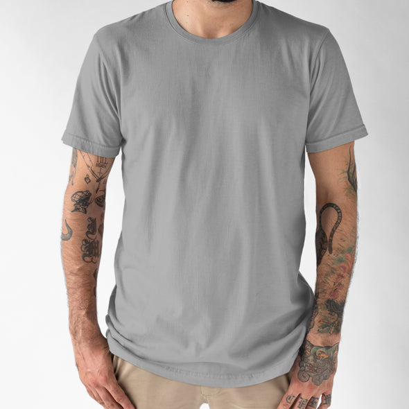 Pilki melanžiniai UNISEX medvilniniai Špyga taukuota marškinėliai