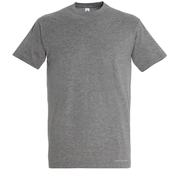 Pilki melanžiniai UNISEX medvilniniai Špyga taukuota marškinėliai