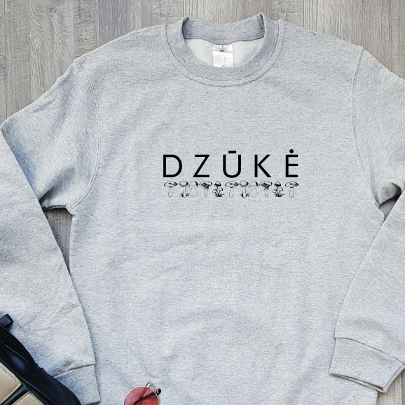 Pilkas džemperis be gobtuvo "Dzūkė" ŠIURPNAČIO PASIŪLYMAS (2XL)