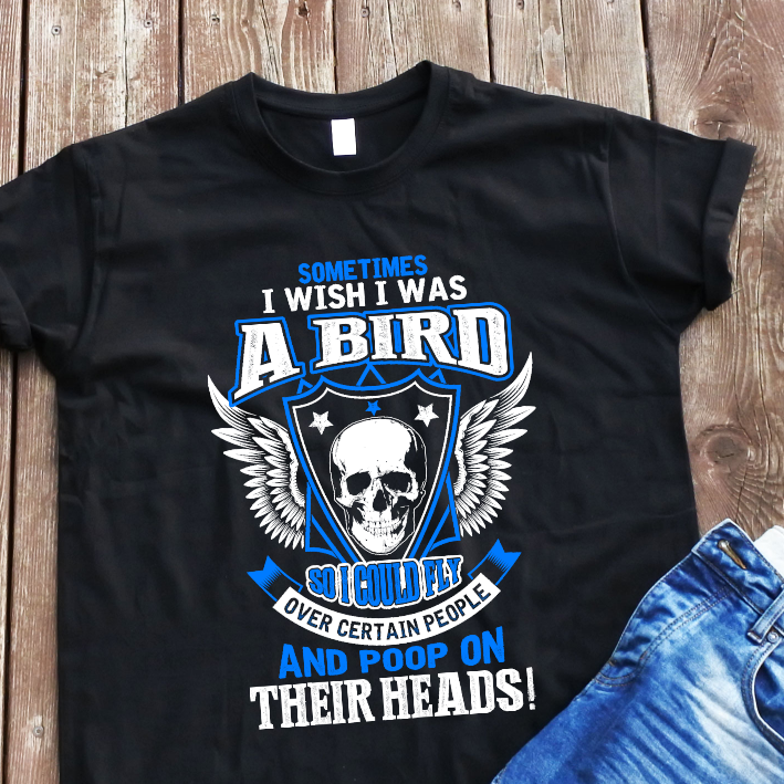 Juodi marškinėliai "A bird“
