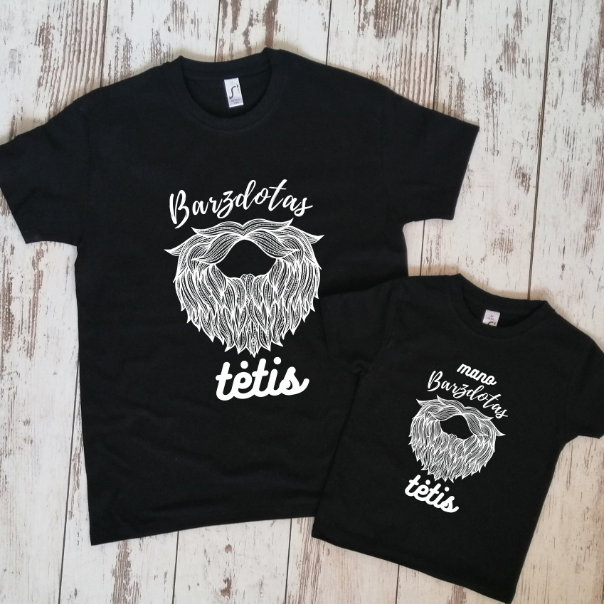 Juodi marškinėliai "Barzdoti“