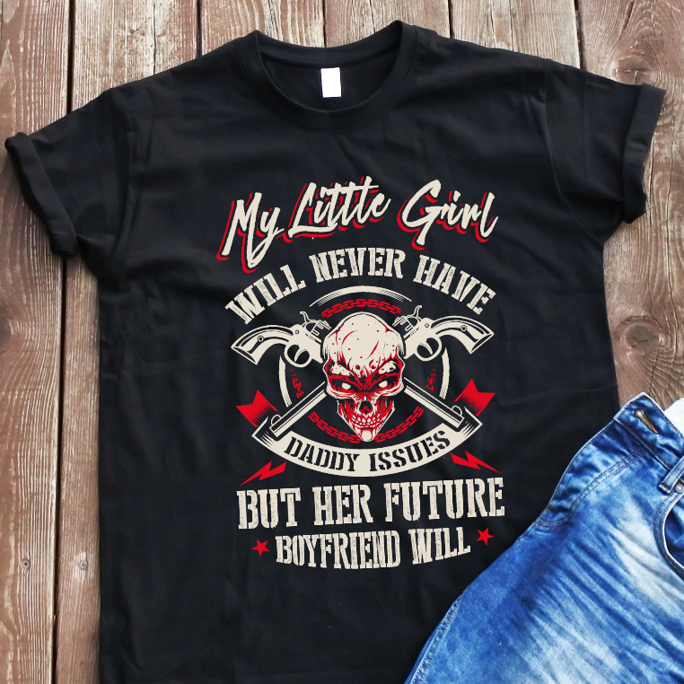 Juodi marškinėliai "My little girl“