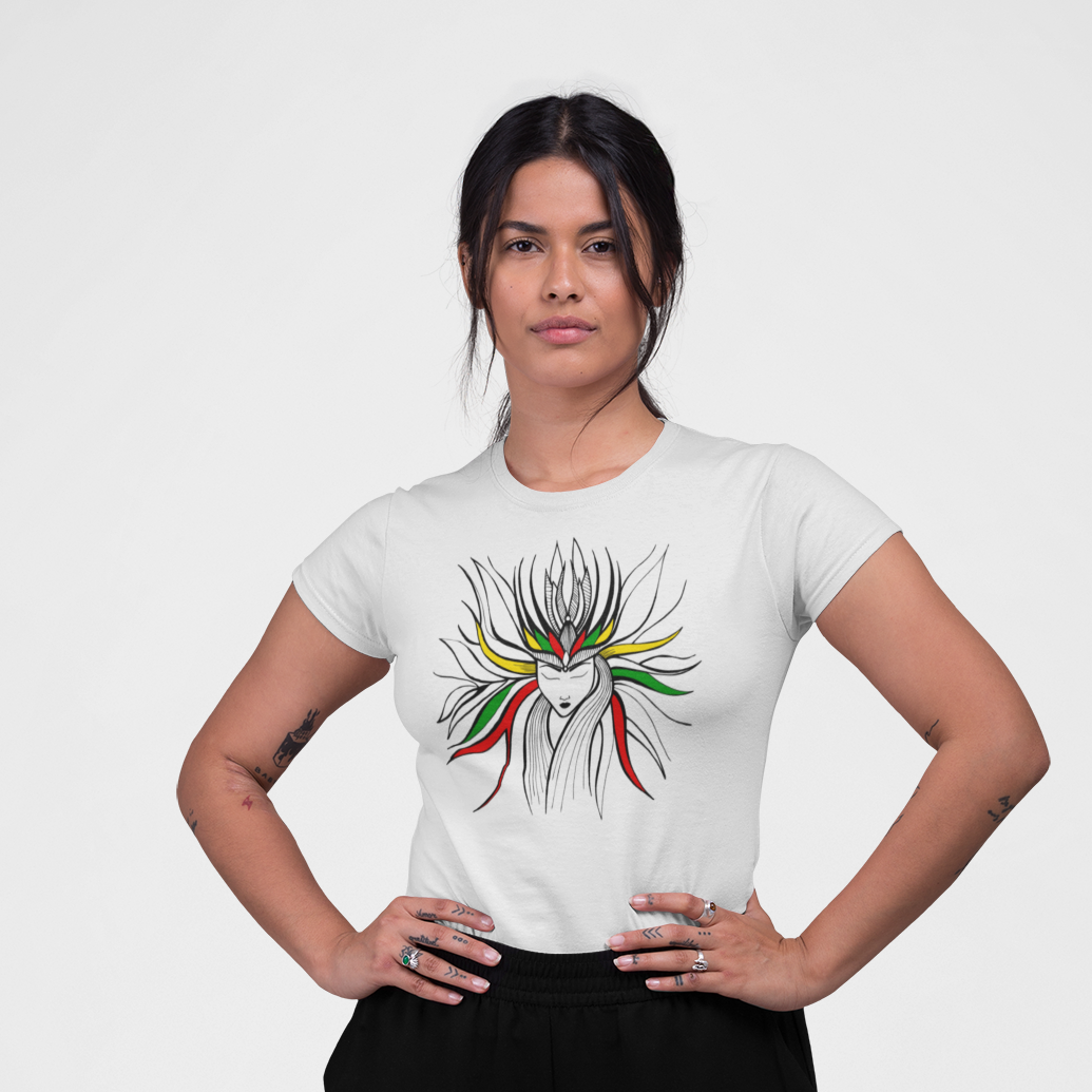 Balti moteriški marškinėliai "Meilės deivė Milda"