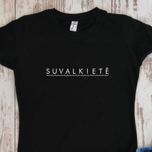 Juodi moteriški marškinėliai "Suvalkietė"