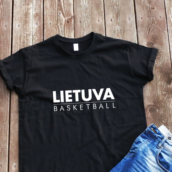 Juodi unisex marškinėliai "Lietuva basketball"