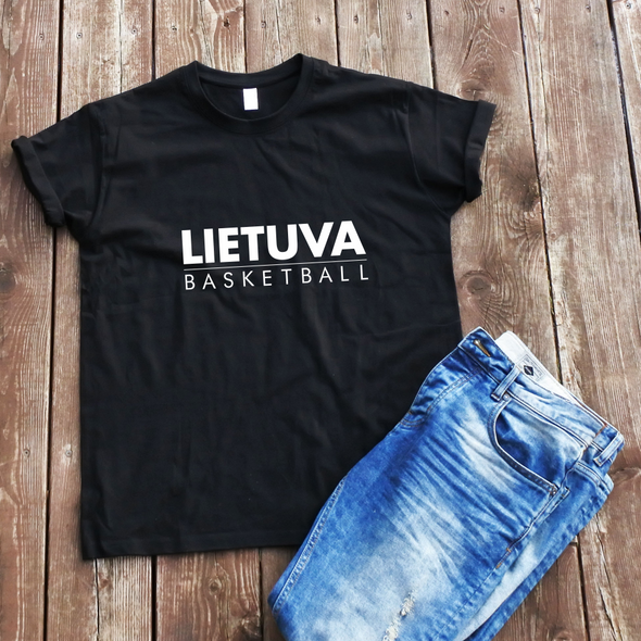 Juodi unisex marškinėliai "Lietuva basketball"