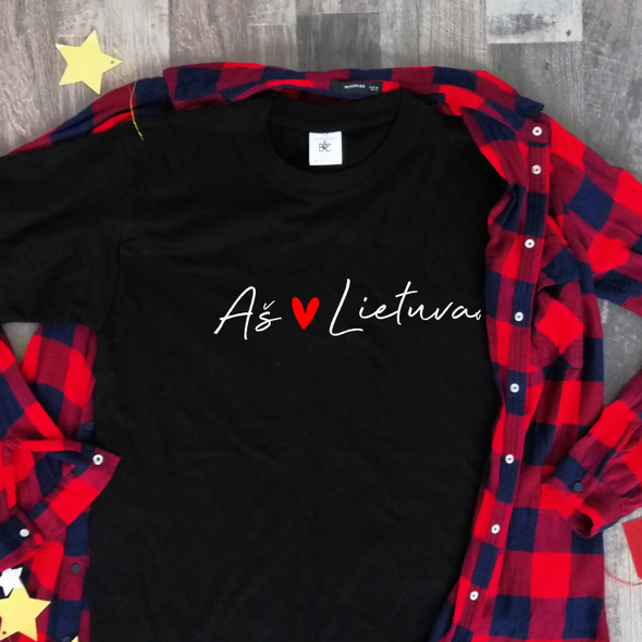 Juodi unisex marškinėliai "Meilė Lietuvai"